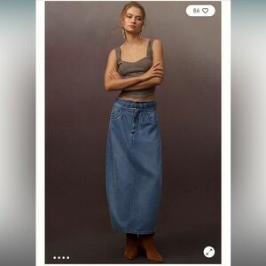 Pilcro Blue Denim Maxi Skirt